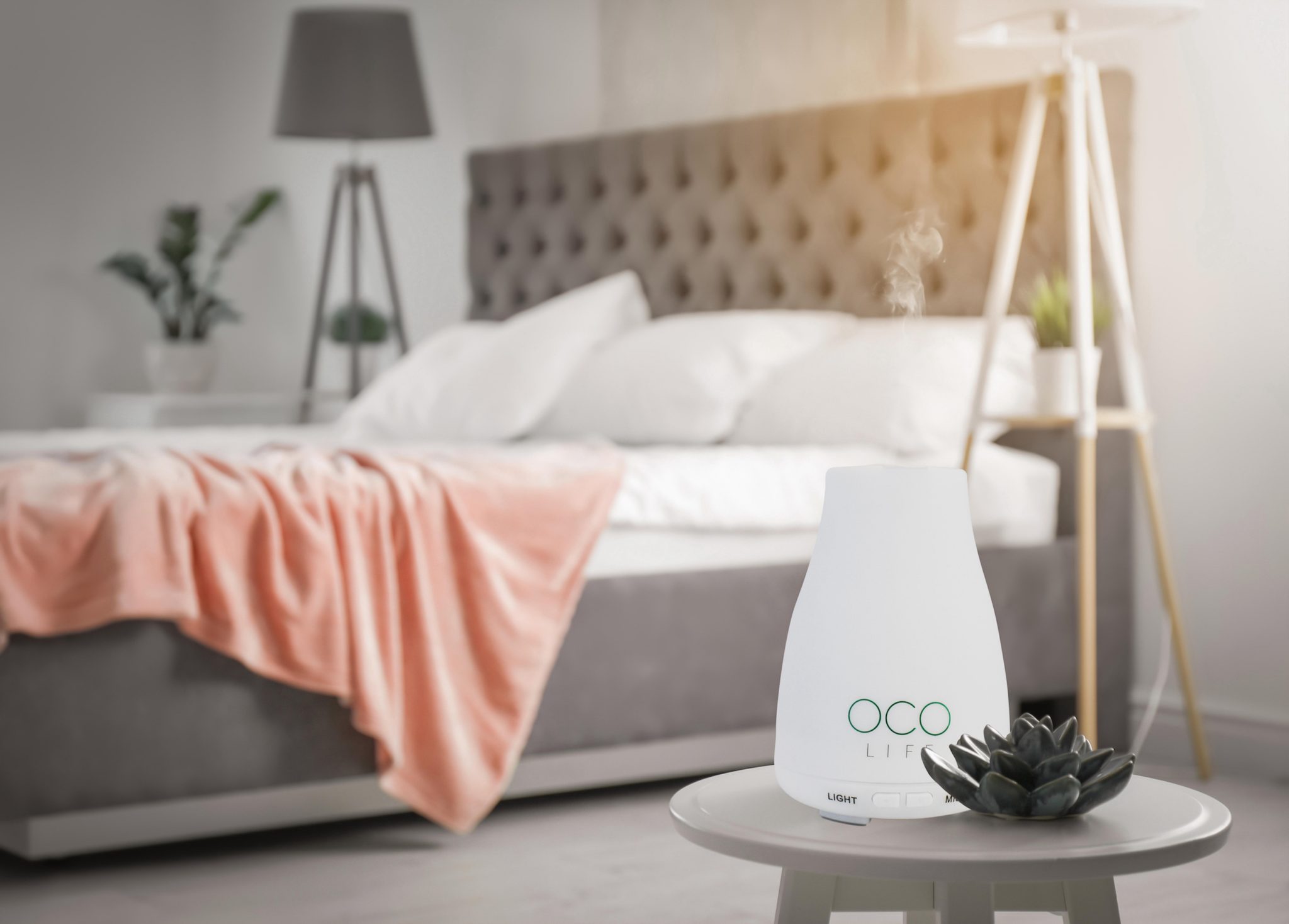 OCO Life Ultrasonic Diffuser, Humidifier and Purifier 120ml with 3 x 100% Pure Essential Oils 10mls - Image 5