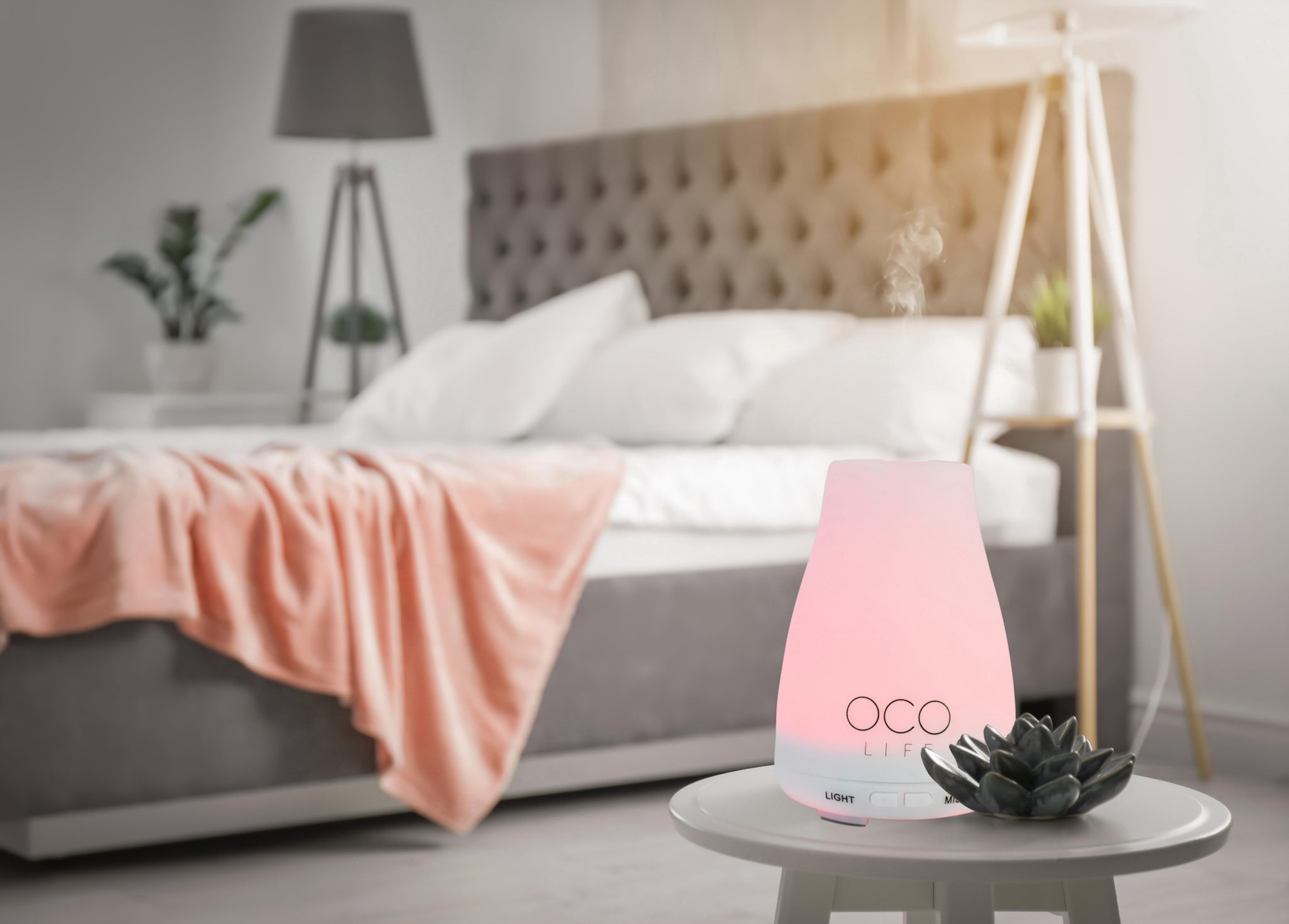 OCO Life Ultrasonic Diffuser, Humidifier and Purifier 120ml with 3 x 100% Pure Essential Oils 10mls - Image 4